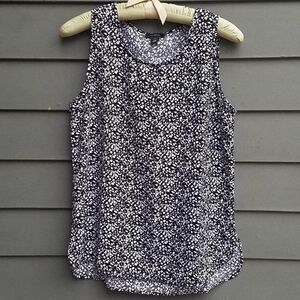 Halogen Black/White Floral Pop Top Size Medium